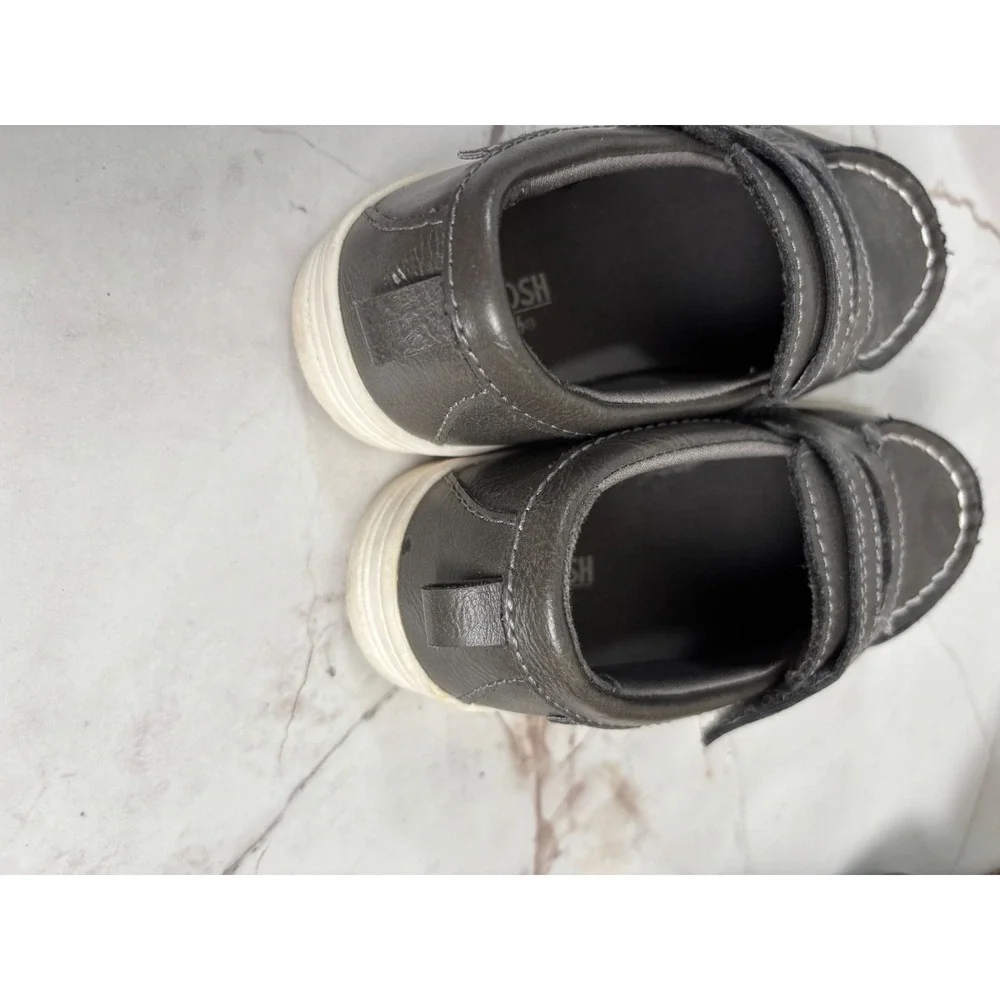 OshKosh Bgosh Toddler Boys Loafers Grey Moc Toe Slip On Shoes 9M SAIL/OS24C01H